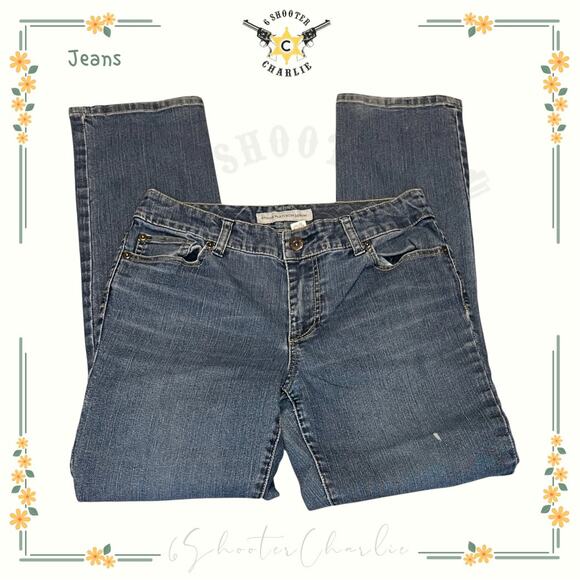 Chico's Platinum Size 0 (32 x 30) Denim Jeans Straight Leg Stretch Medium Wash - Picture 1 of 5